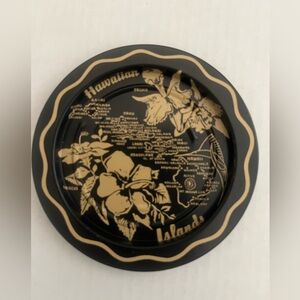 Hawaiian Island vintage metal coaster.